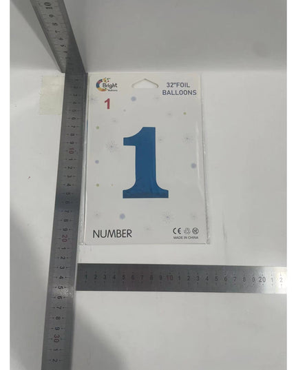 Balon din Folie Cifra 1, 81 cm, Pentru Aer sau Heliu, Bulk