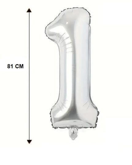 Balon din Folie Cifra 1, 81 cm, Pentru Aer sau Heliu