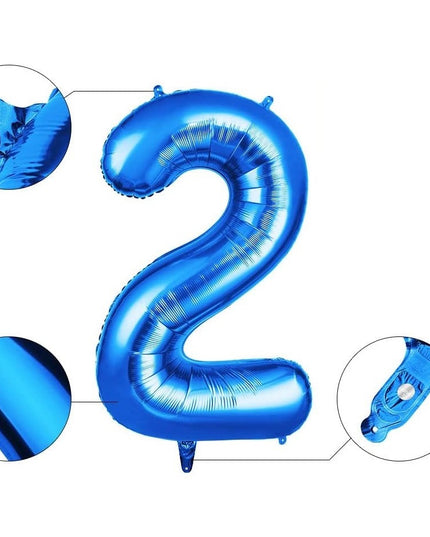 Balon din Folie Cifra 2, 81 cm, Pentru Aer sau Heliu