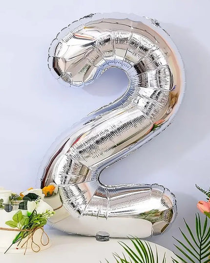 Balon din Folie Cifra 2, 81 cm, Pentru Aer sau Heliu, Bulk