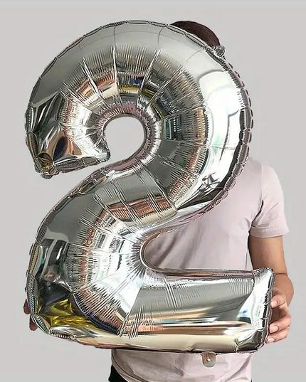 Balon din Folie Cifra 2, 81 cm, Pentru Aer sau Heliu, Bulk