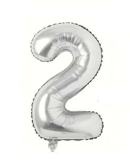 Balon din Folie Cifra 2, 81 cm, Pentru Aer sau Heliu, Bulk