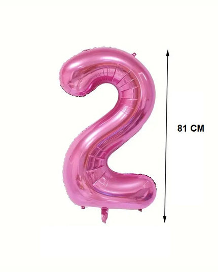 Balon din Folie Cifra 2, 81 cm, Pentru Aer sau Heliu
