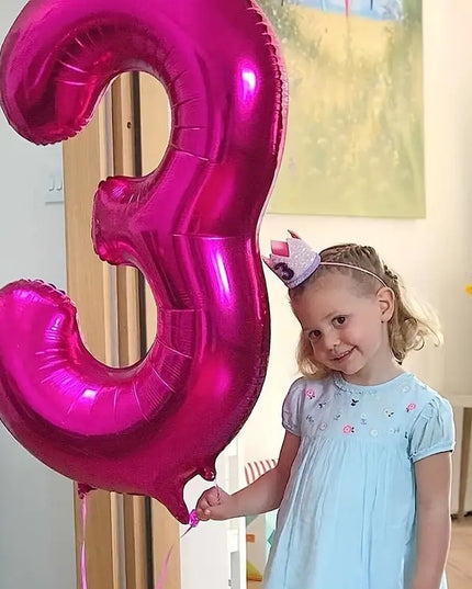 Balon din Folie Cifra 3, 81 cm, Pentru Aer sau Heliu