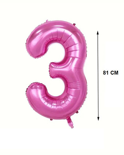 Balon din Folie Cifra 3, 81 cm, Pentru Aer sau Heliu