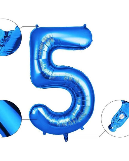 Balon din Folie Cifra 5, 81 cm, Pentru Aer sau Heliu, Bulk