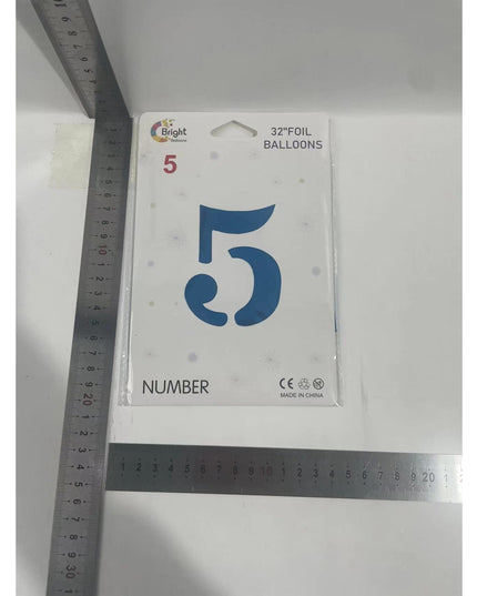 Balon din Folie Cifra 5, 81 cm, Pentru Aer sau Heliu, Bulk