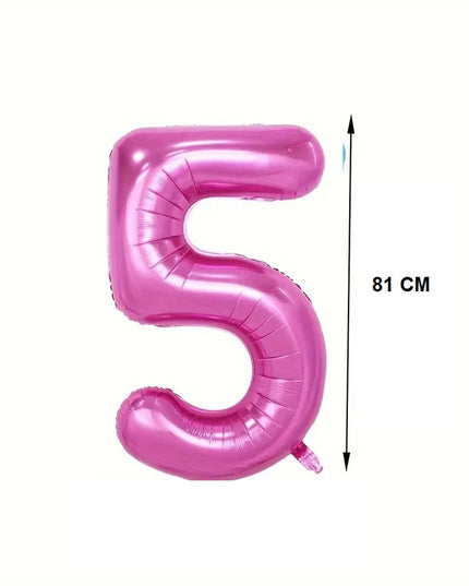 Balon din Folie Cifra 5, 81 cm, Pentru Aer sau Heliu, Bulk