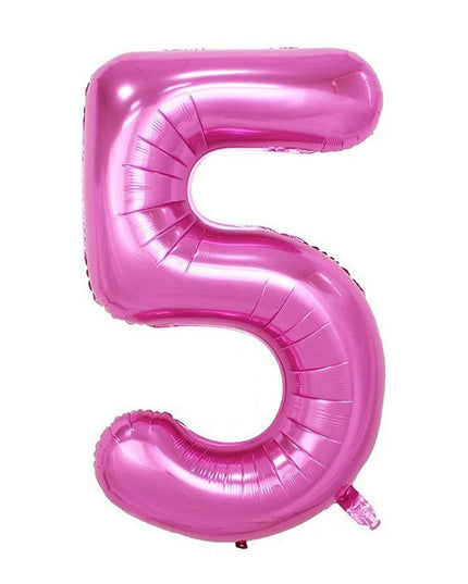 Balon din Folie Cifra 5, 81 cm, Pentru Aer sau Heliu, Bulk