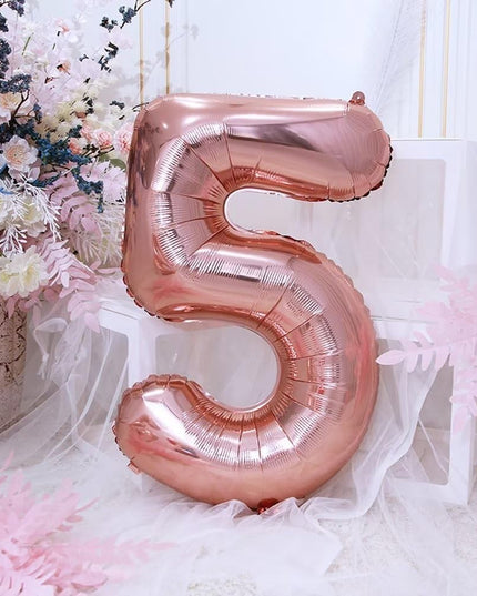Balon din Folie Cifra 5, 81 cm, Pentru Aer sau Heliu, Bulk