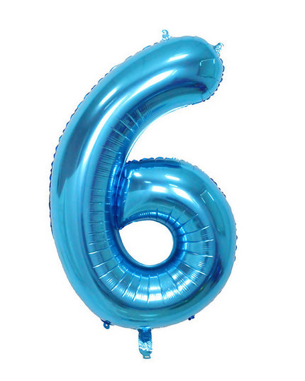 Balon din Folie Cifra 6, 81 cm, Pentru Aer sau Heliu, Bulk