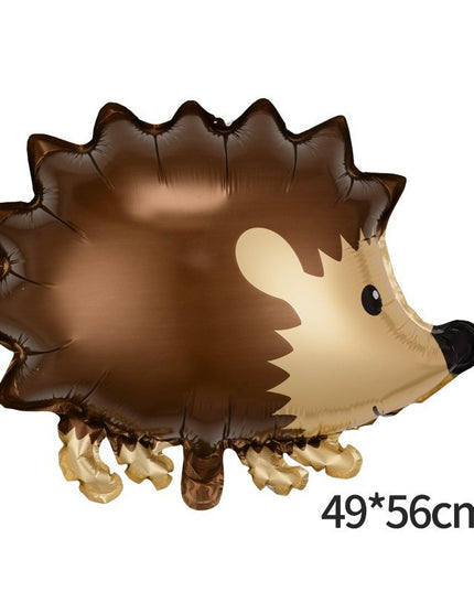 Balon din Folie Metalizata, Figurine Animalute, Model Arici,Ambalaj Individual, Pai Inclus, Umflare cu Aer sau Heliu