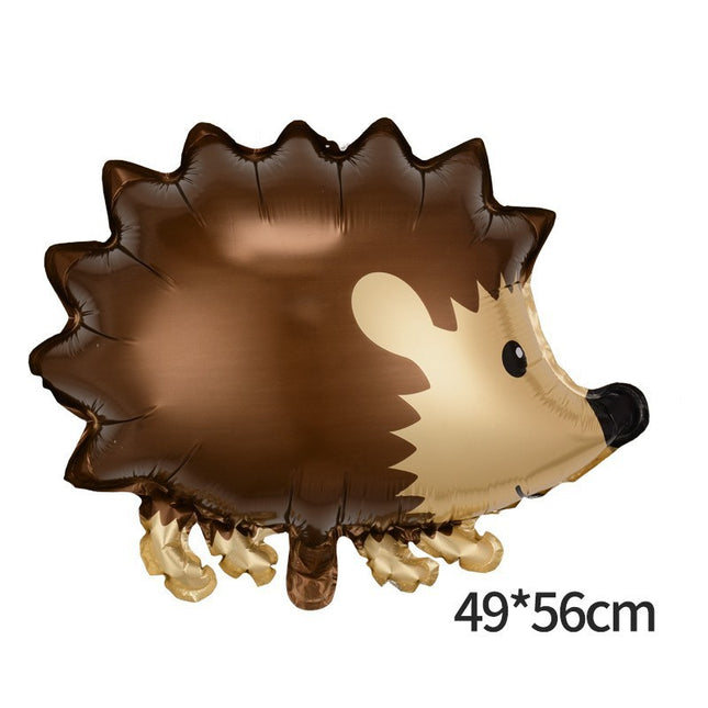 Balon din Folie Metalizata, Figurine Animalute, Model Arici,Ambalaj Individual, Pai Inclus, Umflare cu Aer sau Heliu