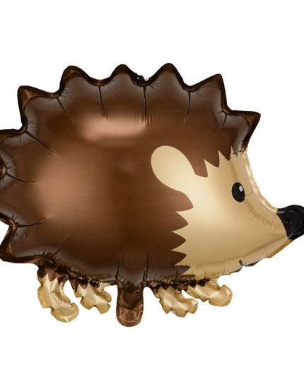 Balon din Folie Metalizata, Figurine Animalute, Model Arici,Ambalaj Individual, Pai Inclus, Umflare cu Aer sau Heliu