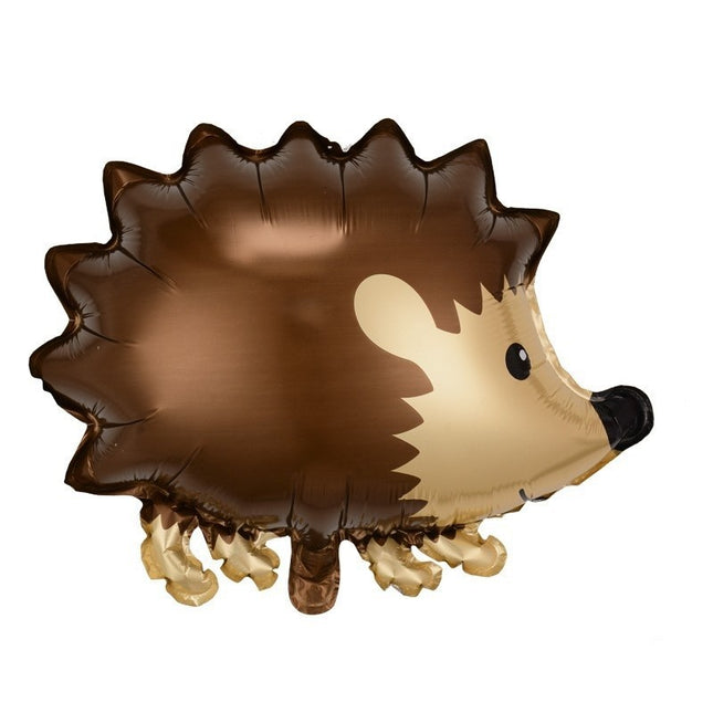 Balon din Folie Metalizata, Figurine Animalute, Model Arici,Ambalaj Individual, Pai Inclus, Umflare cu Aer sau Heliu