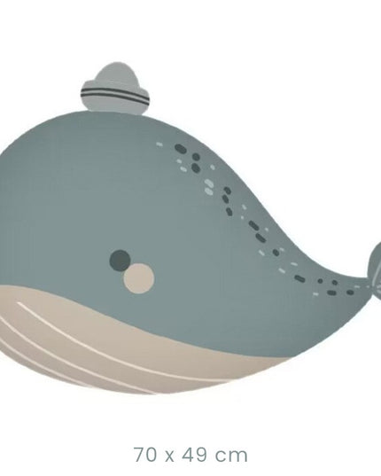 Balon din Folie Metalizata, Figurina Animata, Model Balena,Ambalaj Individual, Pai Inclus, Umflare cu Aer sau Heliu