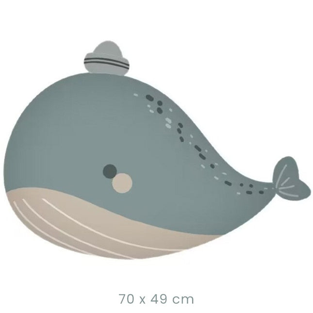 Balon din Folie Metalizata, Figurina Animata, Model Balena,Ambalaj Individual, Pai Inclus, Umflare cu Aer sau Heliu