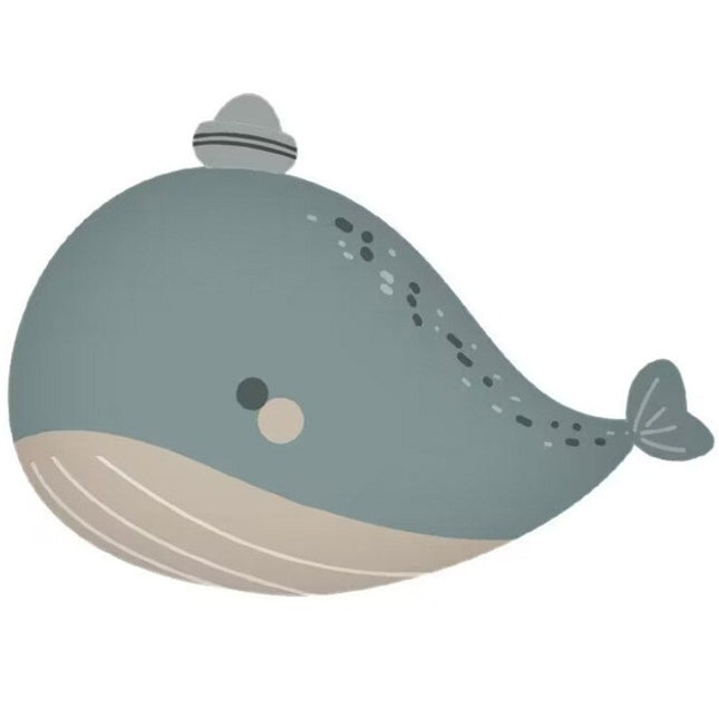 Balon din Folie Metalizata, Figurina Animata, Model Balena,Ambalaj Individual, Pai Inclus, Umflare cu Aer sau Heliu