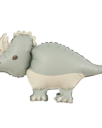 Balon din Folie Metalizata, Figurina Animata, Model Dinozaur,Ambalaj Individual, Pai Inclus, Umflare cu Aer sau Heliu