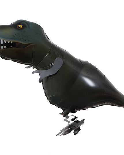 Balon din Folie Metalizata, Figurina Animata, Model Dinozaur,Ambalaj Individual, Pai Inclus, Umflare cu Aer sau Heliu