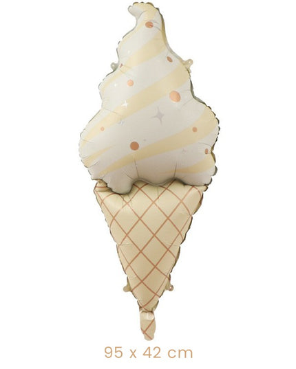 Balon din Folie Metalizata, Figurina Animata, Model Inghetata,Ambalaj Individual, Pai Inclus, Umflare cu Aer sau Heliu