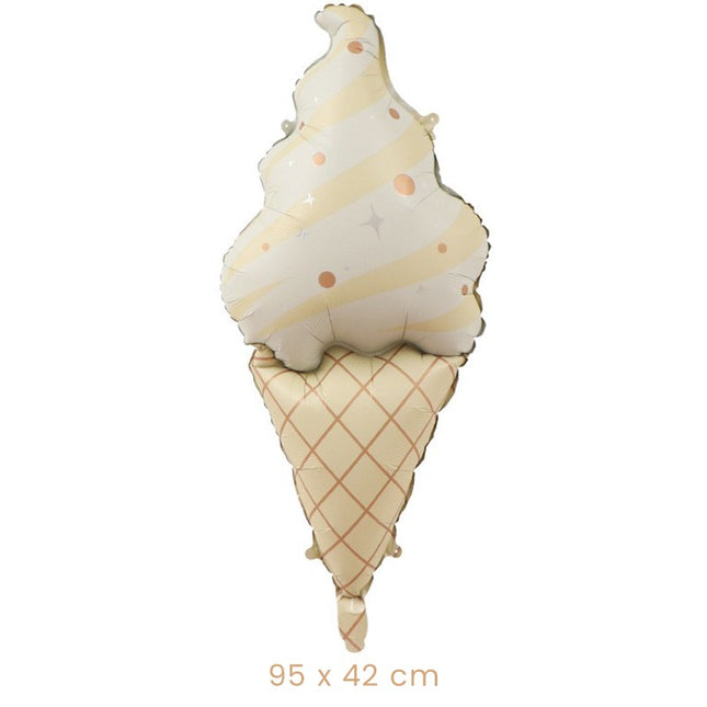 Balon din Folie Metalizata, Figurina Animata, Model Inghetata,Ambalaj Individual, Pai Inclus, Umflare cu Aer sau Heliu