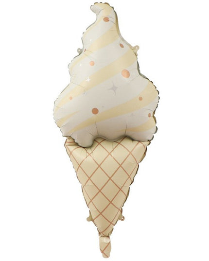 Balon din Folie Metalizata, Figurina Animata, Model Inghetata,Ambalaj Individual, Pai Inclus, Umflare cu Aer sau Heliu