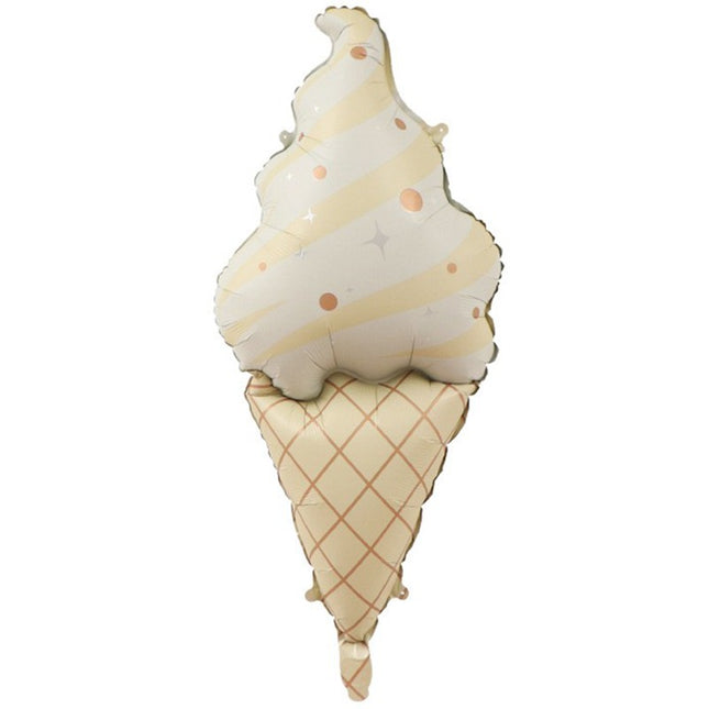 Balon din Folie Metalizata, Figurina Animata, Model Inghetata,Ambalaj Individual, Pai Inclus, Umflare cu Aer sau Heliu