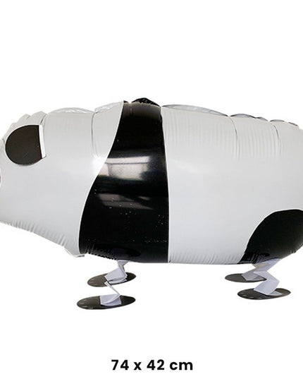 Balon din Folie Metalizata, Figurina Animata, Model Panda,Ambalaj Individual, Pai Inclus, Umflare cu Aer sau Heliu