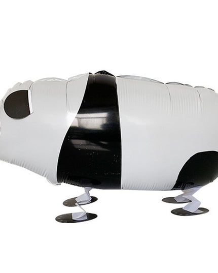 Balon din Folie Metalizata, Figurina Animata, Model Panda,Ambalaj Individual, Pai Inclus, Umflare cu Aer sau Heliu