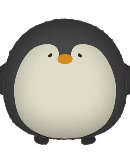 Balon din Folie Metalizata, Figurina Animata, Model Pinguin,Ambalaj Individual, Pai Inclus, Umflare cu Aer sau Heliu