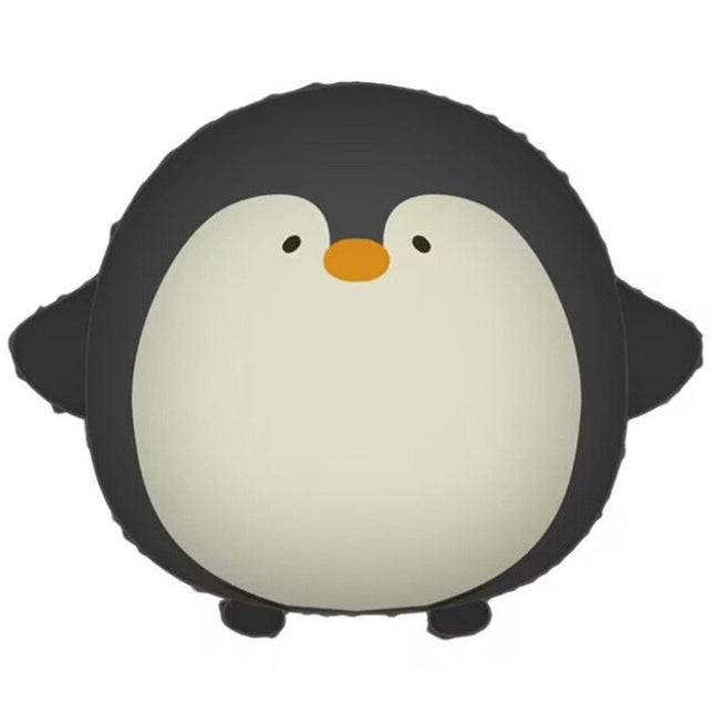 Balon din Folie Metalizata, Figurina Animata, Model Pinguin,Ambalaj Individual, Pai Inclus, Umflare cu Aer sau Heliu