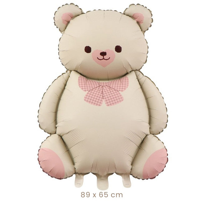 Balon din Folie Metalizata, Figurina Animata, Model Ursulet,Ambalaj Individual, Pai Inclus, Umflare cu Aer sau Heliu