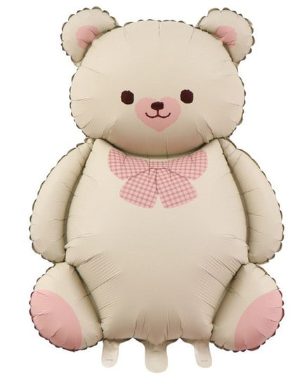 Balon din Folie Metalizata, Figurina Animata, Model Ursulet,Ambalaj Individual, Pai Inclus, Umflare cu Aer sau Heliu