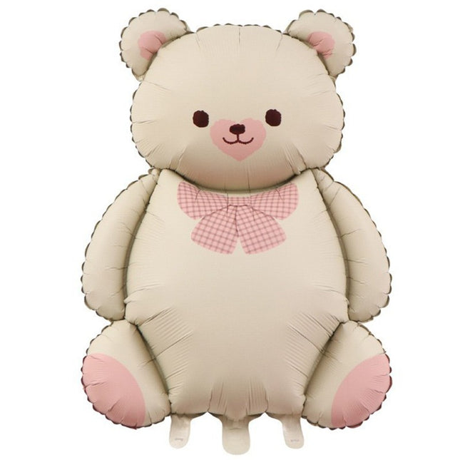 Balon din Folie Metalizata, Figurina Animata, Model Ursulet,Ambalaj Individual, Pai Inclus, Umflare cu Aer sau Heliu