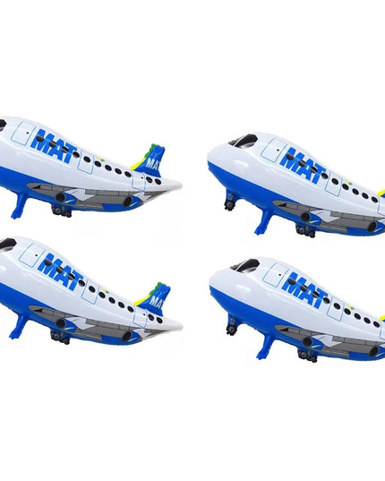 Balon din Folie Metalizata, Figurina Avion, Tema Aeronava,Ambalaj Individual, Pai Inclus, Umflare cu Aer sau Heliu