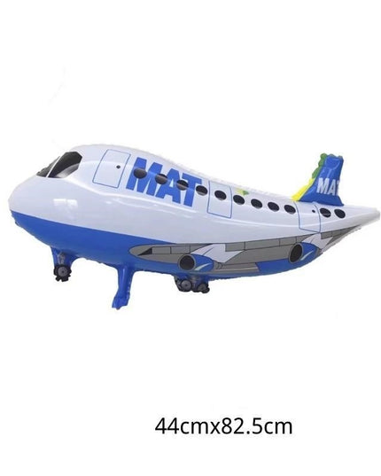 Balon din Folie Metalizata, Figurina Avion, Tema Aeronava,Ambalaj Individual, Pai Inclus, Umflare cu Aer sau Heliu