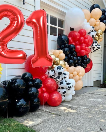 Balon din Folie Metalizata Figurina Cifra, Tema Aniversare 40 cm, Ambalaj Individual, Pai inclus, Umflare cu Aer sau Heliu,Cifra 1