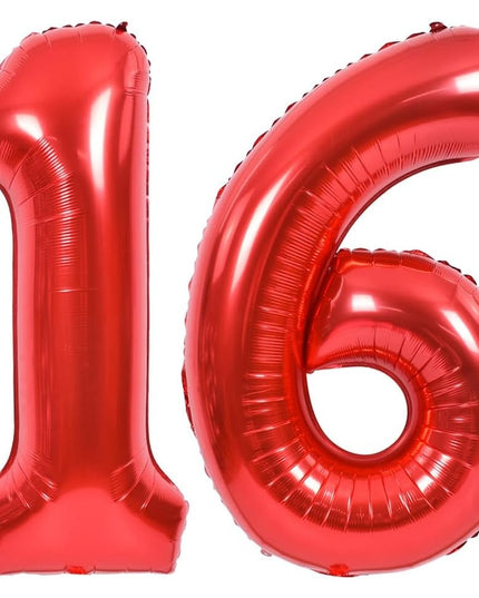 Balon din Folie Metalizata Figurina Cifra, Tema Aniversare 40 cm, Ambalaj Individual, Pai inclus, Umflare cu Aer sau Heliu,Cifra 1