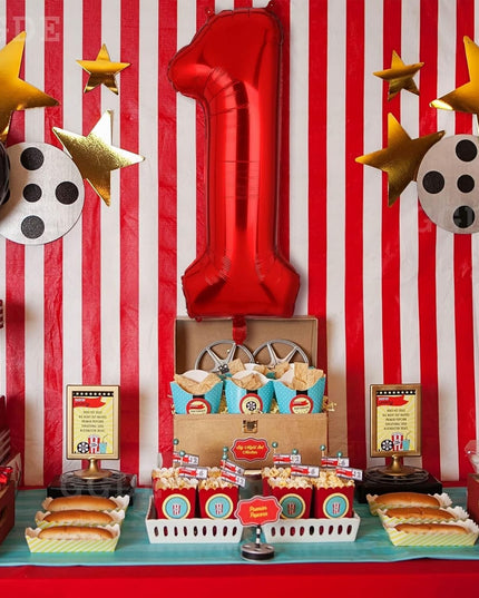 Balon din Folie Metalizata Figurina Cifra, Tema Aniversare 40 cm, Ambalaj Individual, Pai inclus, Umflare cu Aer sau Heliu,Cifra 1
