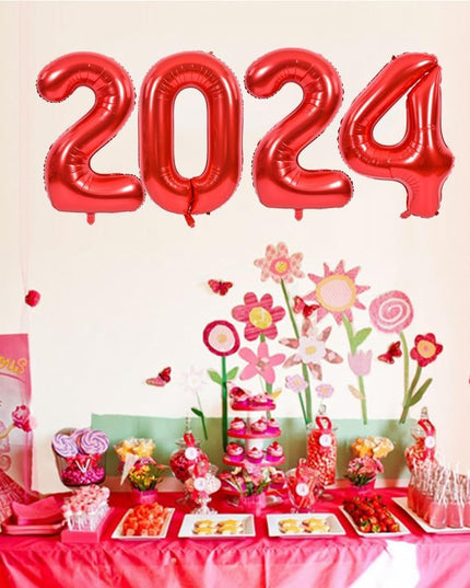 Balon din Folie Metalizata, Figurina Cifra, Tema Aniversare 80 cm, Ambalaj Individual, Pai inclus, Umflare cu Aer sau Heliu,Cifra 4