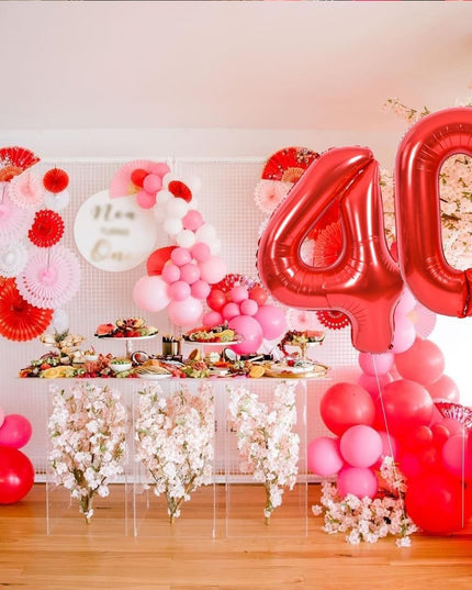 Balon din Folie Metalizata, Figurina Cifra, Tema Aniversare 80 cm, Ambalaj Individual, Pai inclus, Umflare cu Aer sau Heliu,Cifra 4