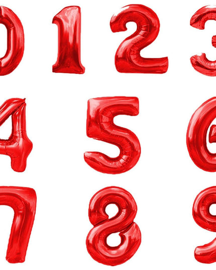 Balon din Folie Metalizata Figurina Cifra, Tema Aniversare 80 cm, Ambalaj Individual, Pai inclus, Umflare cu Aer sau Heliu,Cifra 2