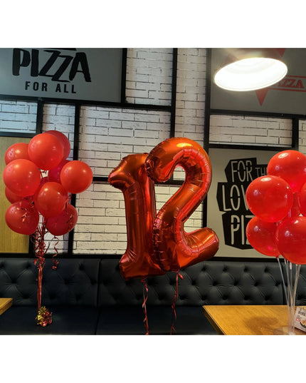 Balon din Folie Metalizata Figurina Cifra, Tema Aniversare 80 cm, Ambalaj Individual, Pai inclus, Umflare cu Aer sau Heliu,Cifra 2