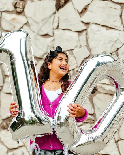 Balon din Folie Metalizata Figurina Cifra, Tema Aniversare 80 cm, Ambalaj Individual, Pai inclus, Umflare cu Aer sau Heliu,Cifra 0