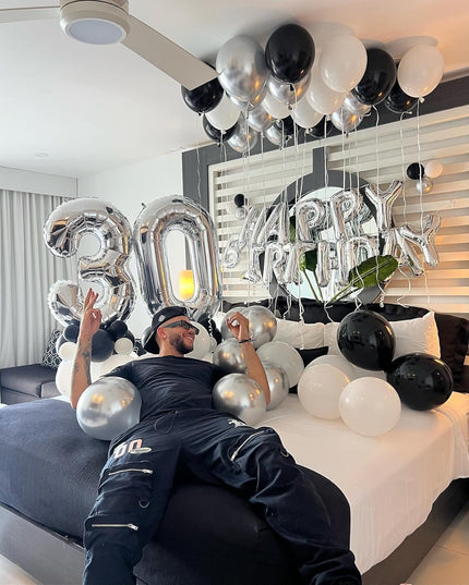 Balon din Folie Metalizata Figurina Cifra, Tema Aniversare 80 cm, Ambalaj Individual, Pai inclus, Umflare cu Aer sau Heliu,Cifra 0