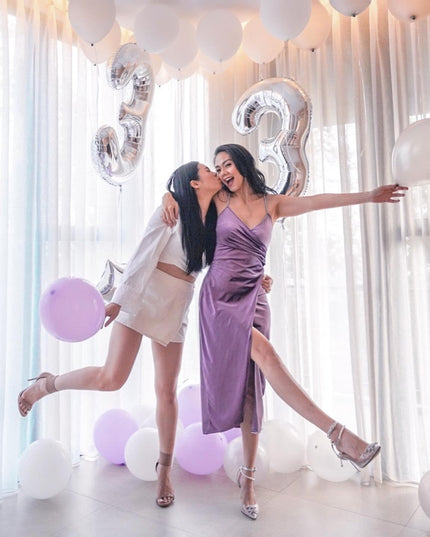 Balon din Folie Metalizata Figurina Cifra, Tema Aniversare 80 cm, Ambalaj Individual, Pai inclus, Umflare cu Aer sau Heliu,Cifra 3