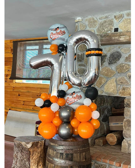 Balon din Folie Metalizata Figurina Cifra, Tema Aniversare 80 cm, Ambalaj Individual, Pai inclus, Umflare cu Aer sau Heliu,Cifra 7