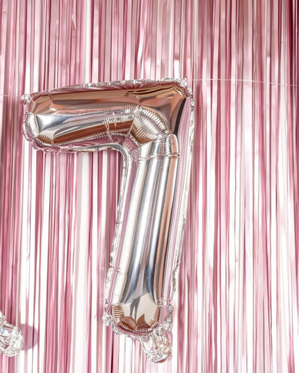 Balon din Folie Metalizata Figurina Cifra, Tema Aniversare 80 cm, Ambalaj Individual, Pai inclus, Umflare cu Aer sau Heliu,Cifra 7