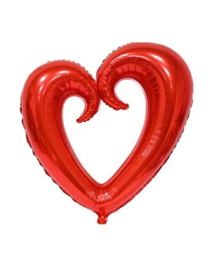 Balon din Folie Metalizata, Figurina Inima Gigantica, Tema Ziua Indragostitilor,Ambalaj Individual, Pai Inclus, Umflare cu Aer sau Heliu